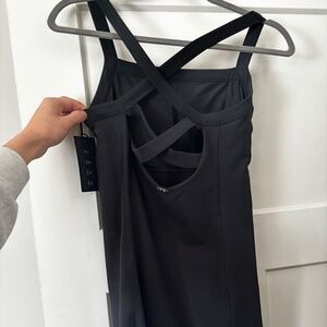 A&F YPB SculptLux Strappy Black Mini Dress